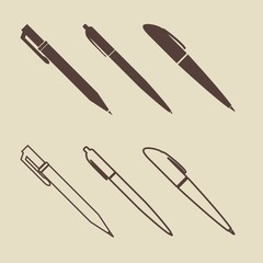 Set of black paint icons, illustration