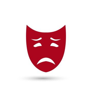Theater symbol laughing and crying mask drawing