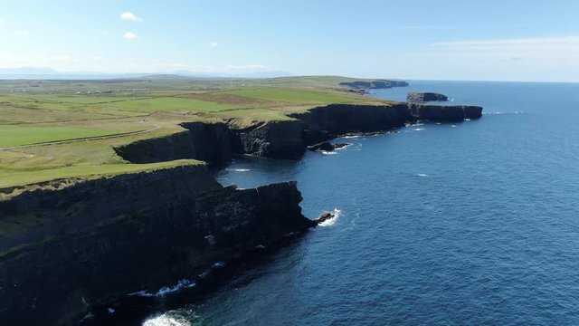 Loop Head at County Clare in Ireland - aerial drone footage - travel photography