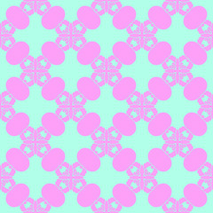 Pink and blue beauty flat pattern