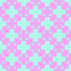 Pink and blue beauty flat pattern