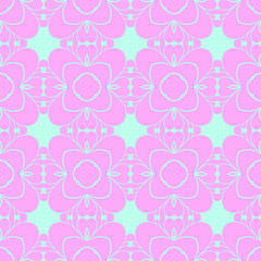 Pink and blue beauty flat pattern