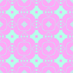 Pink and blue beauty flat pattern