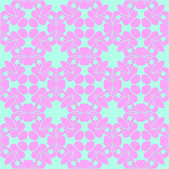 Pink and blue beauty flat pattern