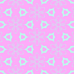 Pink and blue beauty flat pattern