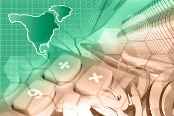 Mail signs, graph and map