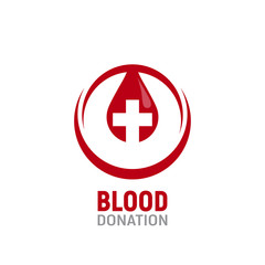 Naklejka na ściany i meble Blood Donation logo. A drop of blood.