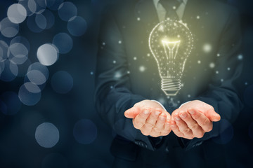 Turn on creativity, idea and intelligence concepts