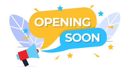 Fototapeta premium opening soon creative illustration vector of graphic , small people in opening soon service flat illustration vector , vector flat illustration for website landing page