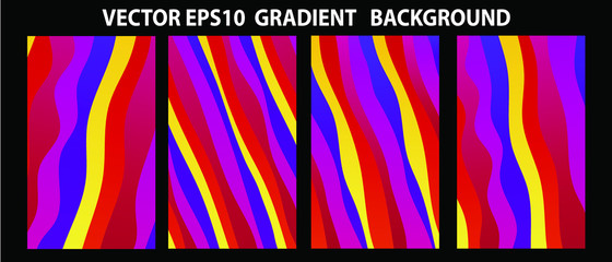 Set of Vector EPS 10 illustration Gradient Background Texture. Template for design, banner, flyer, business card, poster, wallpaper, brochure, smartphone screen, mobile app.