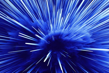 Fototapeta premium Explorsion blau weiß