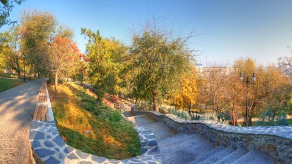 Primorsky Boulevard in Odessa at fall