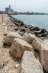 Fototapeta premium Like a white ship in the middle of the sea. Trani, cathedral of San Nicola Pellegrino. Puglia. Italy