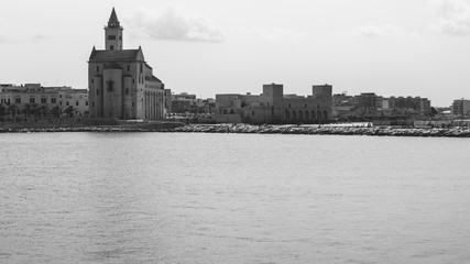 Like a white ship in the middle of the sea. Trani, cathedral of San Nicola Pellegrino. Puglia. Italy