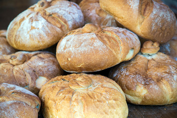 Round loaf of bread.