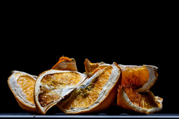 dried orange slices with mold
