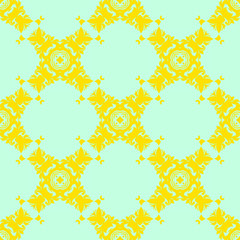 Yellow pattern with floral ornament