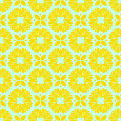Yellow pattern with floral ornament