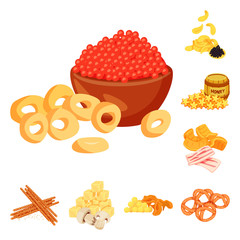 Vector design of food and product sign. Collection of food and party stock symbol for web.
