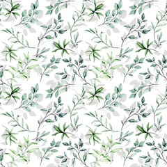 Seamless pattern, floral hand drawing watercolor repeat background. Perfectly for wallpaper, fabric, texture and other printing. 