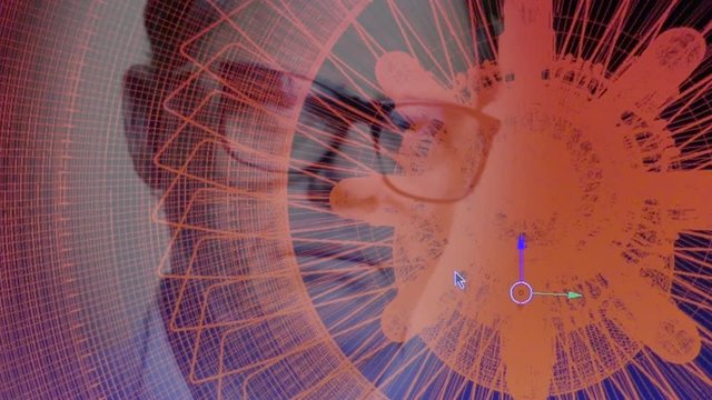 An industrial engineer inspects a 3D design rendering of a jet engine, similar to that found on the Boeing 737 Max