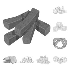 Isolated object of product and menu logo. Set of product and bar stock vector illustration.