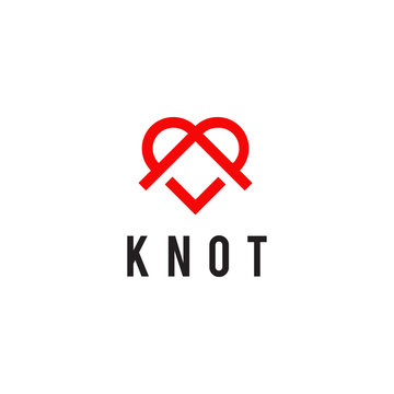 Knot love logo design vector template