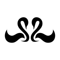 Obraz premium swan couple icon, vector illustration