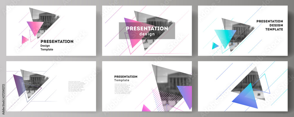 Poster the minimalistic abstract vector illustration of the editable layout of the presentation slides desi