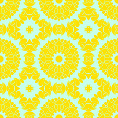 Yellow beauty seamless pattern , spring floral texture
