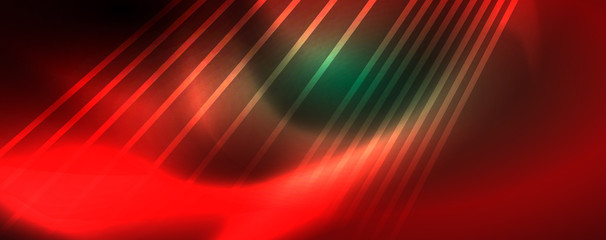 Vector neon light lines concept, abstract background