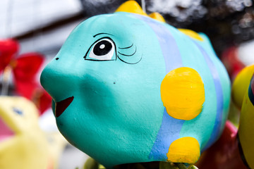Cute ceramic of nemo fish hanging on rail