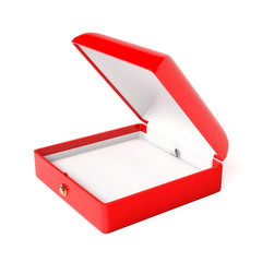 Jewelry box. Open empty case for jewels. 3d rendering illustration isolated