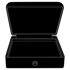Jewelry box. Black outline icon
