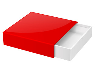 Slider box. Red blank open box mock up