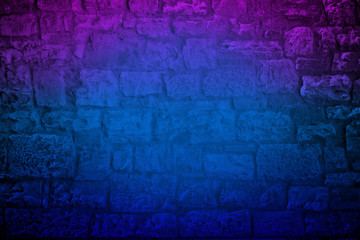 Neon colored Limestone brick wall