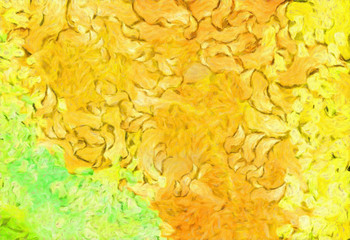 Abstract impressionism background painting in Vincent Van Gogh style. Interior wall art decor print. Colorful creative texture with watercolor splashes and oil elements. Digital contemporary design.