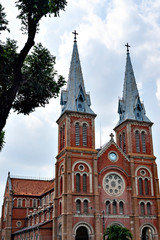 Fototapeta na wymiar Saigon Notre Dame Cathedral in HCMC, Vietnam
