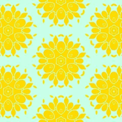 Foto op Canvas Yellow floral flat beauty pattern © AnaMaria
