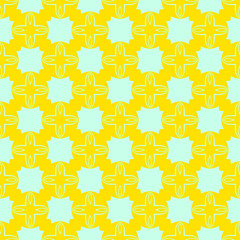 Yellow floral flat beauty pattern