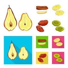 Vector design of food  and raw  logo. Collection of food  and nature   stock symbol for web.