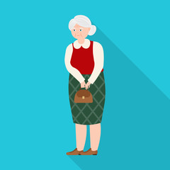 Isolated object of grandmother  and senior  sign. Set of grandmother  and old stock symbol for web.