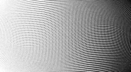 Abstract monochrome grunge halftone pattern. Soft dynamic lines. Half tone vector illustration
