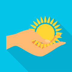Vector design of sunlight  and hand sign. Set of sunlight  and summer stock vector illustration.