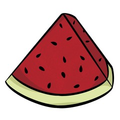  Illustration of red ripe watermelon