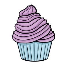 Illustration of cupcake with cream