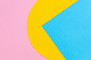Texture background of fashion papers in memphis geometry style. Yellow, light blue and pastel pink...