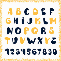 Decorative alphabet with numbers and letters