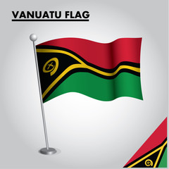National flag of VANUATU on a pole