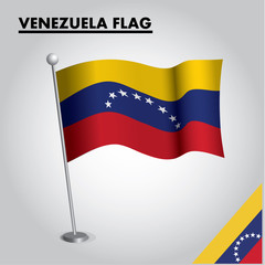 National flag of VENEZUELA on a pole